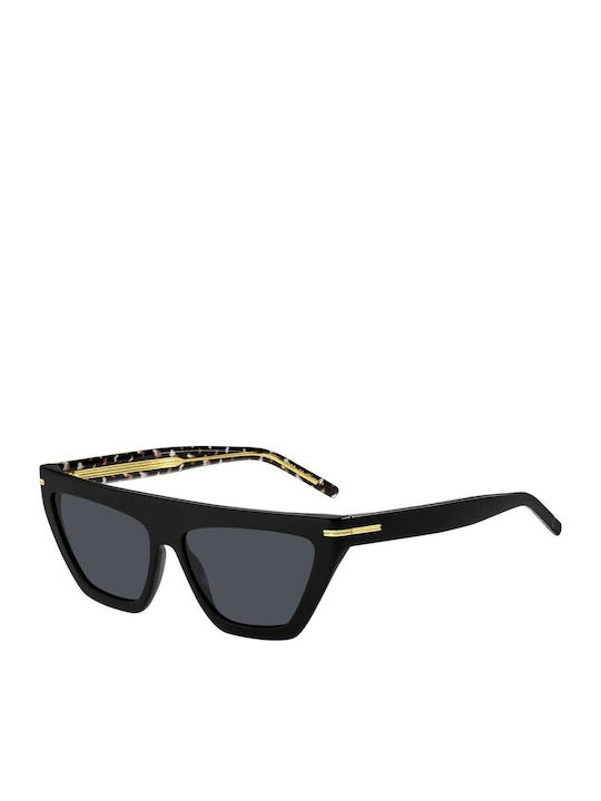 Boss Women's Sunglasses with Black Plastic Frame and Black Lens BOSS 1609/S 807/IR