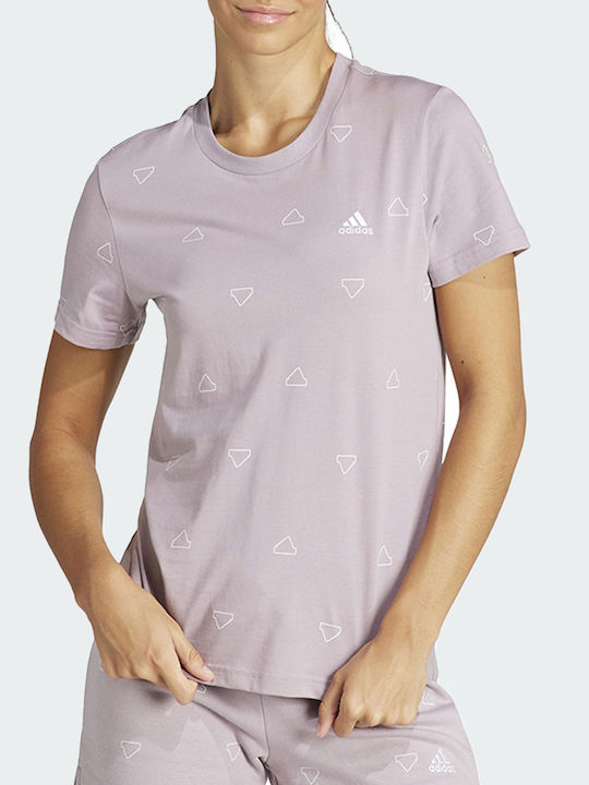Adidas Γυναικείο Αθλητικό T-shirt Λιλά
