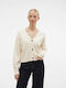 Vero Moda Short Women's Knitted Cardigan Beige