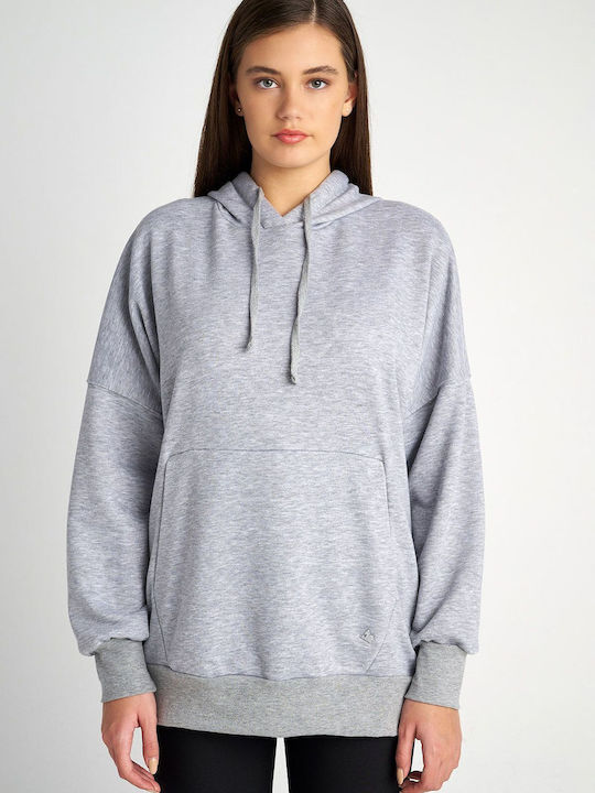 SugarFree Women's Long Hooded Sweatshirt Gray