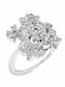 Xryseio Damen Ring mit Zirkonia aus Weißgold 14K
