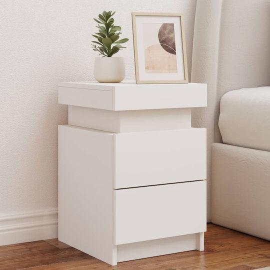 Wooden White Bedside Table 35x39x55cm