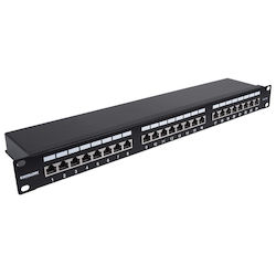 Intellinet Shielded Patch Panel with 24 cat6a Ports Black