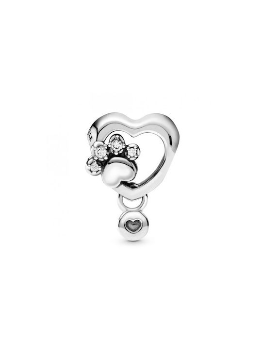 Pandora Μενταγιόν Καρδιά Sparkling Paw Print & Heart