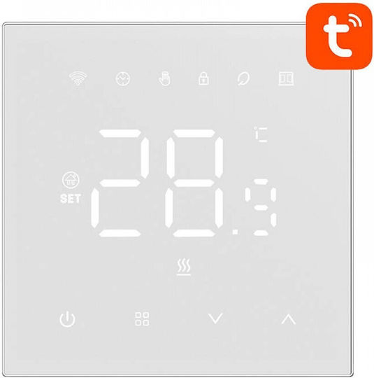 Avatto WT410-BH-3A-W Ψηφιακός Θερμοστάτης Χώρου Smart με Οθόνη Αφής και Wi-Fi