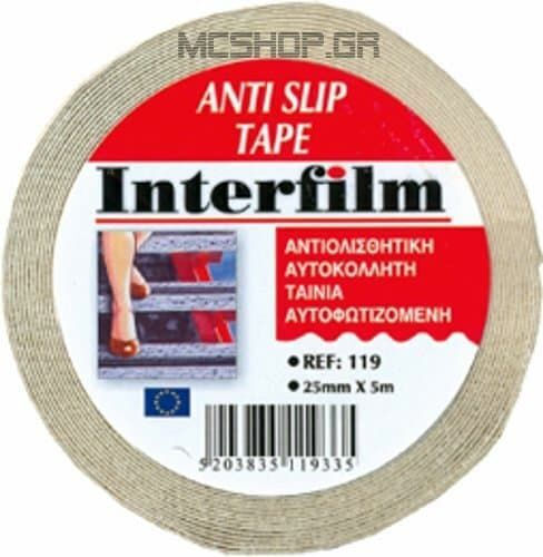 Interfilm Αυτοκόλλητη Αντιολισθητική Ταινία Λευκή 5mx25mm