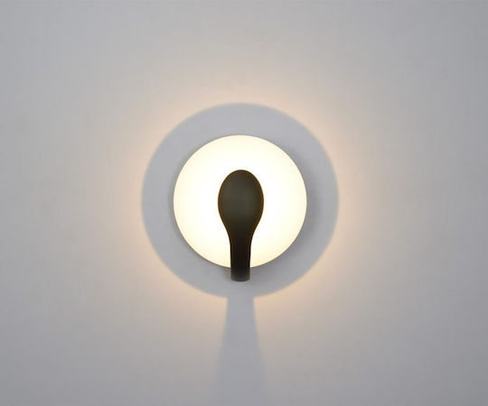 Luma Lamp Wall with Integrated LED and Warm White Light Black 19.7cm