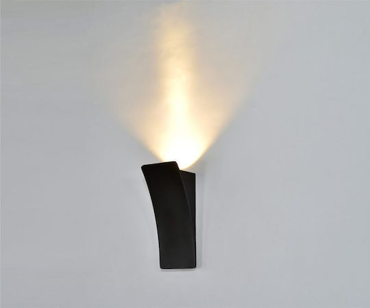 Luma Lamp Wall with Integrated LED and Warm White Light Black 8.5x8.5x20cm