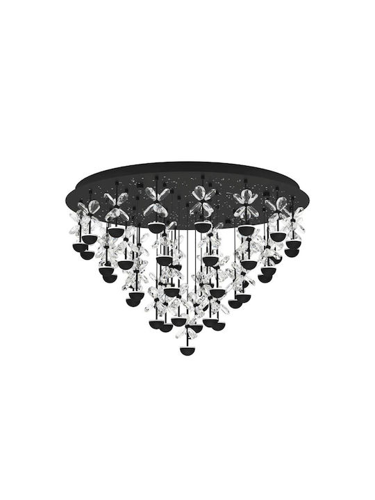 Eglo Pianopoli Πλαφονιέρα Οροφής με Ενσωματωμένο LED σε Μαύρο χρώμα 78cm