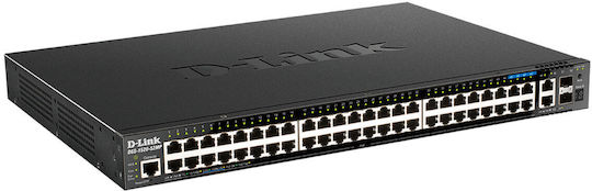 D-Link DGS-1520-52MP/E Gestionat L3 PoE+ Switch cu 44 Porturi Gigabit (1Gbps) Ethernet și 2 Porturi SFP