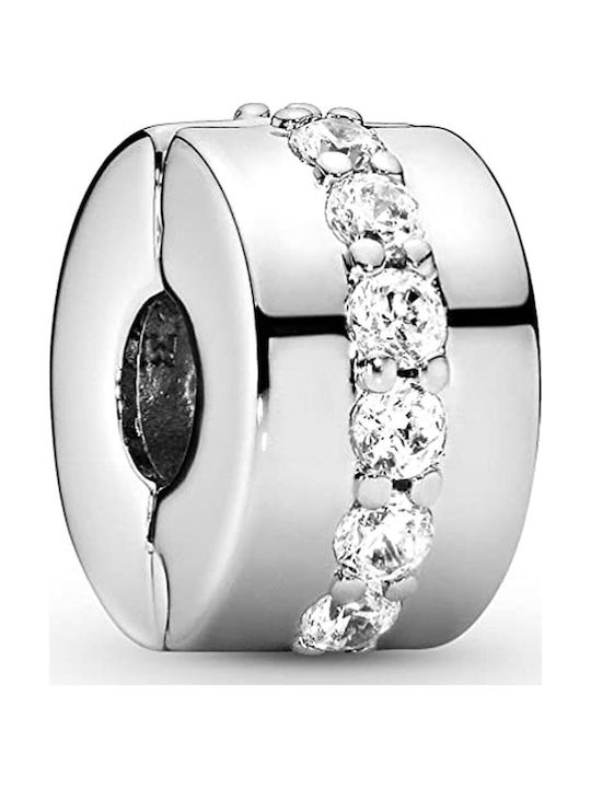 Pandora Klar Glänzender Reihen Clip Charm mit Zirkon