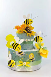 Dama Koupa Diaper Cake Bees din Lemn