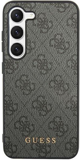 Guess Metal Gold Logo Back Cover Leather / Plastic Black (Samsung S24 Plus)