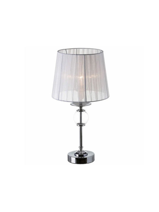 Bakaji Metal Table Lamp E14 with Silver Shade and Base