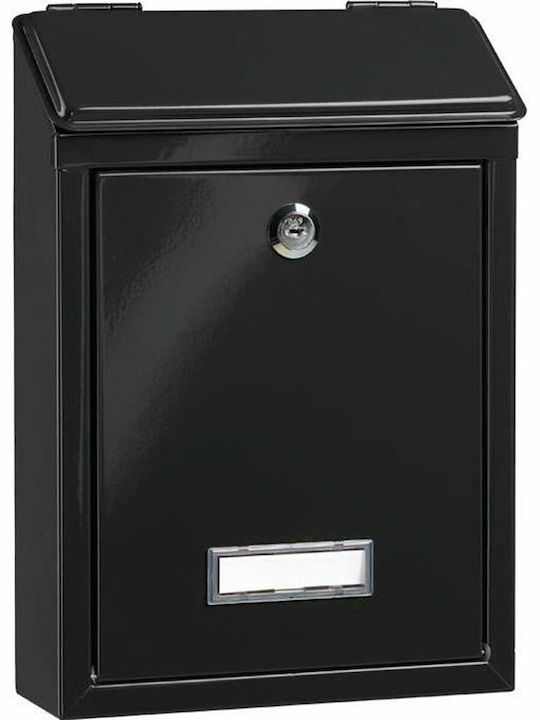 BigBuy Пощенска Кутия Металик в Черен Цвят 21x6x30см