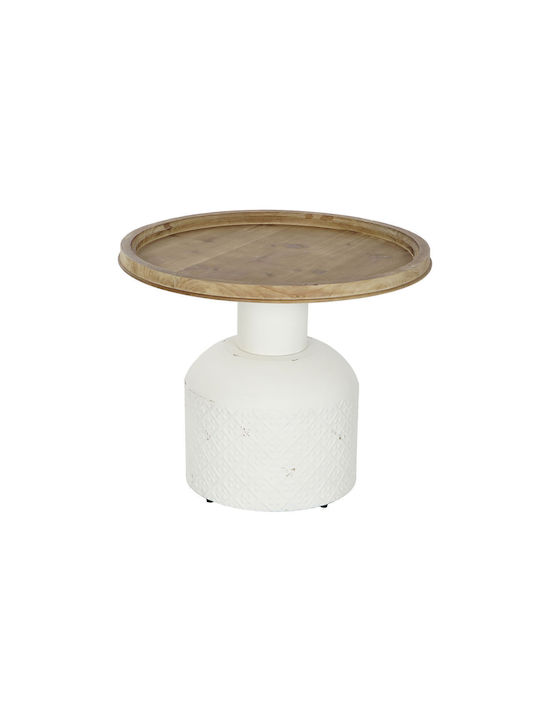 Round Wooden Side Table White L61.5xW61.5xH51cm