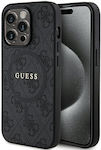 Guess 4g Collection Leather Metal Logo Magsafe Back Cover Plastic Black (iPhone 13 Pro)