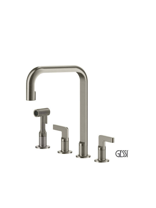 Gessi Inciso Μπαταρία Κουζίνας Πάγκου Inox