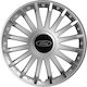Versaco Auto Radkappen Set Crystal mit Marke Auto 4Stück 15" Silber
