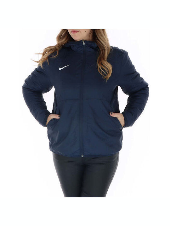 Nike Lang Damen Puffer Jacke für Winter Blau