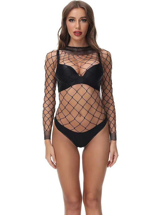 Kinksters Sexy Κορμάκι Διχτυωτό Μαύρο