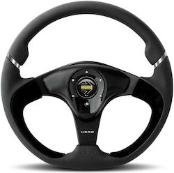 Momo Leather Car Steering Wheel with 35cm Diameter Black/Black