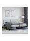 Bed King Size Metal Black with Slats for Mattress 193x203cm