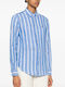 Ralph Lauren Women's Linen Long Sleeve Shirt blue/white