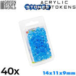 Green Stuff World Plastic Stones 12mm Light Blue X40 Token