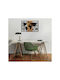Asir Group Mixed Art Black Wooden Wall Decor 90x3x58cm