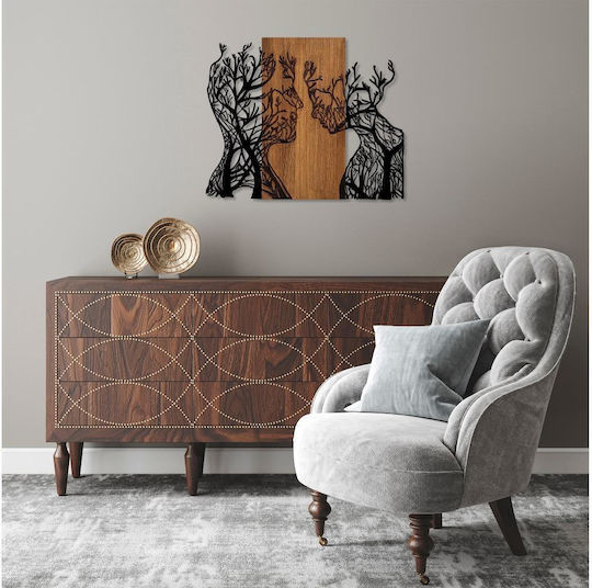 Asir Group 3D Gemischte Kunst Baum Schwarz aus Holz 70x58cm