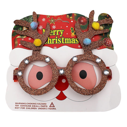 Weihnachts-Brillen Brown mit Muster Rentier