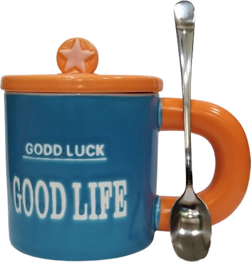 Etoile Good Life Κούπα Κεραμική με Καπάκι Μπλε 400ml