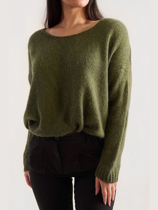 DOT Women's Long Sleeve Sweater Haki