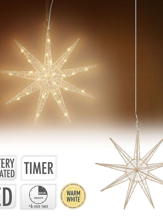 ECD Germany Weihnachtliche Deko-Sterne Anhänger Beleuchtetes Metall