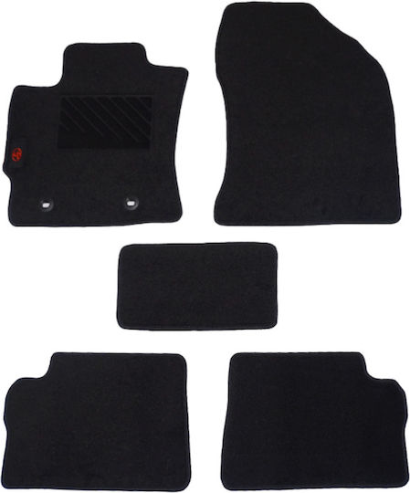 Autopataki Set of Front and Rear Mats 5pcs for Toyota Auris 2012-2018 Black
