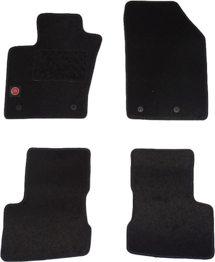 Autopataki Set of Front and Rear Mats 4pcs for Fiat 500 Black