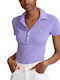 Ralph Lauren Women's Athletic Polo Blouse Short Sleeve Purple