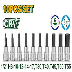 Jadever Jadever Walnut with Torx Head and Socket 1/2'' 10pcs Jadever Jadever Walnut with Torx Head and Socket 1/2'' 10pcs