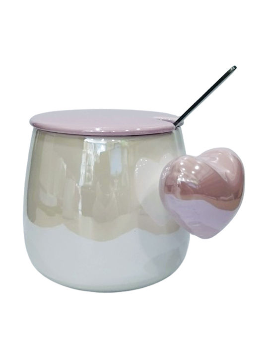 Etoile Becher Keramik mit Deckel Lila 380ml