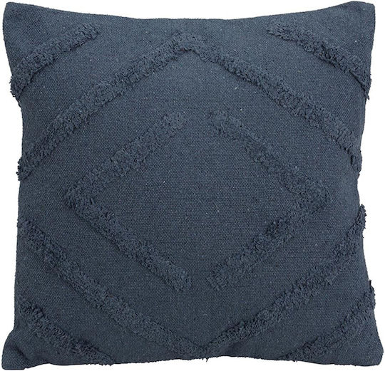 Zaros Sofa-Kissen aus 100% Baumwolle Weiß & Blau 45x45cm