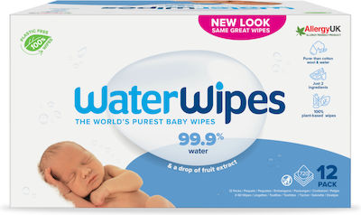 WaterWipes Sterilized Baby Wipes without Fragrance 12x60pcs