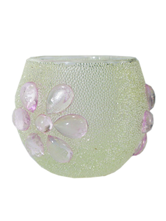 Gala Candle Holder Glass in Green Color 8x6.5x6.5cm 1pcs
