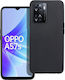 Matt Umschlag Rückseite Silikon Schwarz (Oppo A57s)