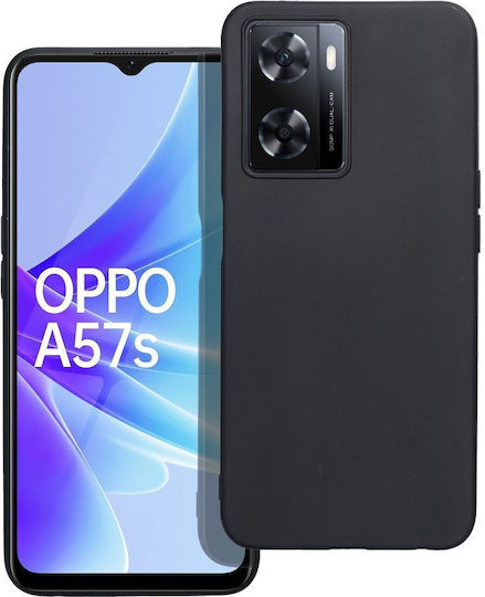 Matt Umschlag Rückseite Silikon Schwarz (Oppo A57s)