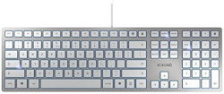 Cherry KC 6000 SLIM Doar tastatura Engleză US Argint