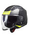 LS2 Copter II Urbane Matt Black H-V Yellow Каска За Мотор Джет ECE 22.06 1200гр с Sunvisor