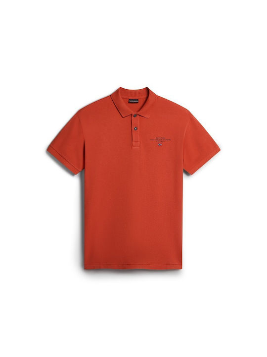 Napapijri Elbas Men's Short Sleeve Blouse Polo Orange