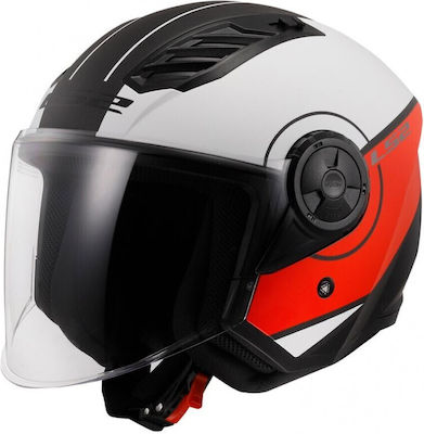 LS2 Of616 Airflow Ii Jet Helmet ECE 22.06 1500gr Cover Matt White/Red