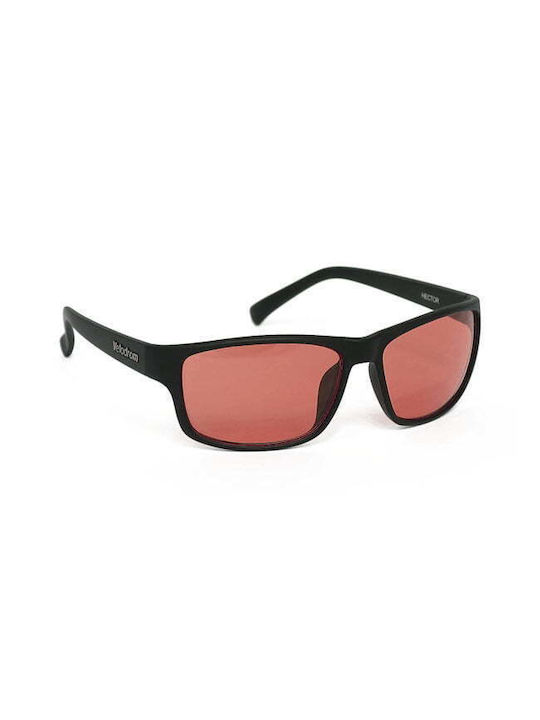 Velodrom Men's Sunglasses with Black Plastic Frame and Red Lens VEL57